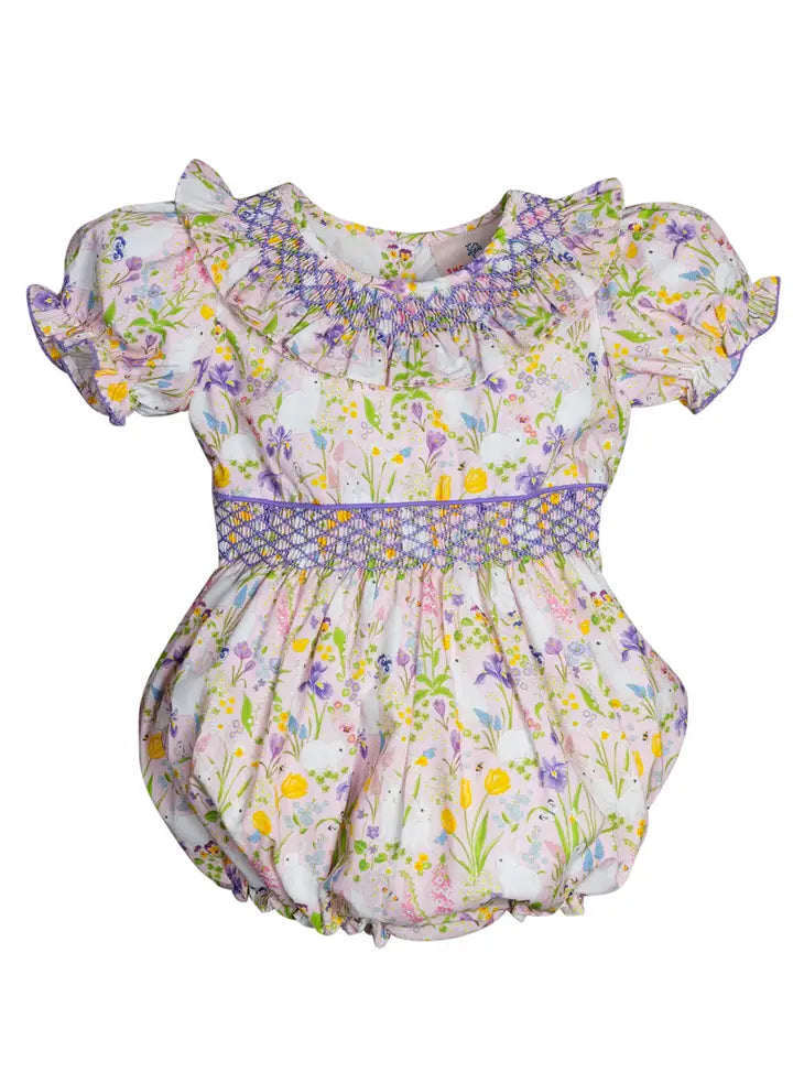 Bunny Toile Smocked Jenny Bubble