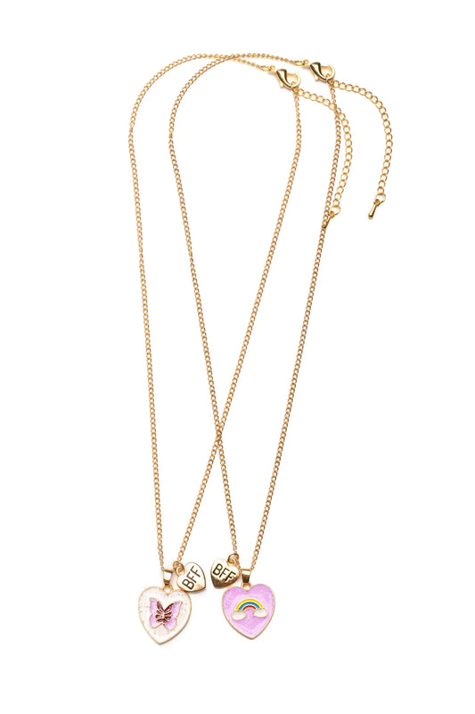 Rainbow Butterfly BFF Necklace Set