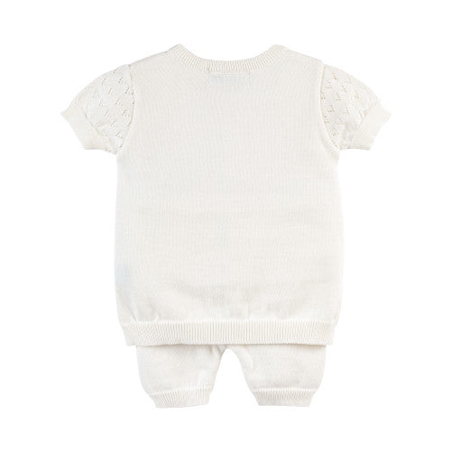 Ivory Boys Pointelle Knit Set