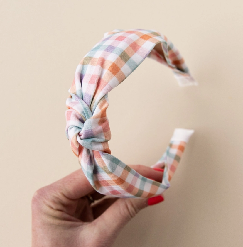 Easter Gingham Knotted Headband