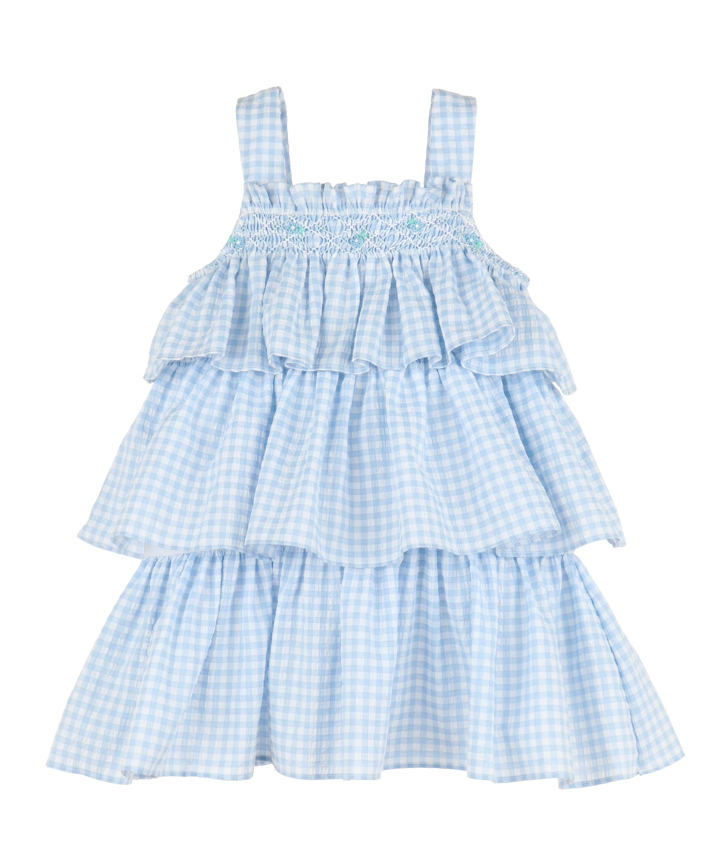 Vichy Smock Ruffle Dress