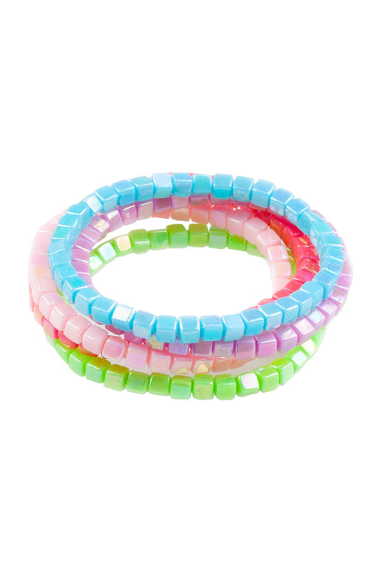 Tints Tones Rainbow Bracelet Set, 5pcs