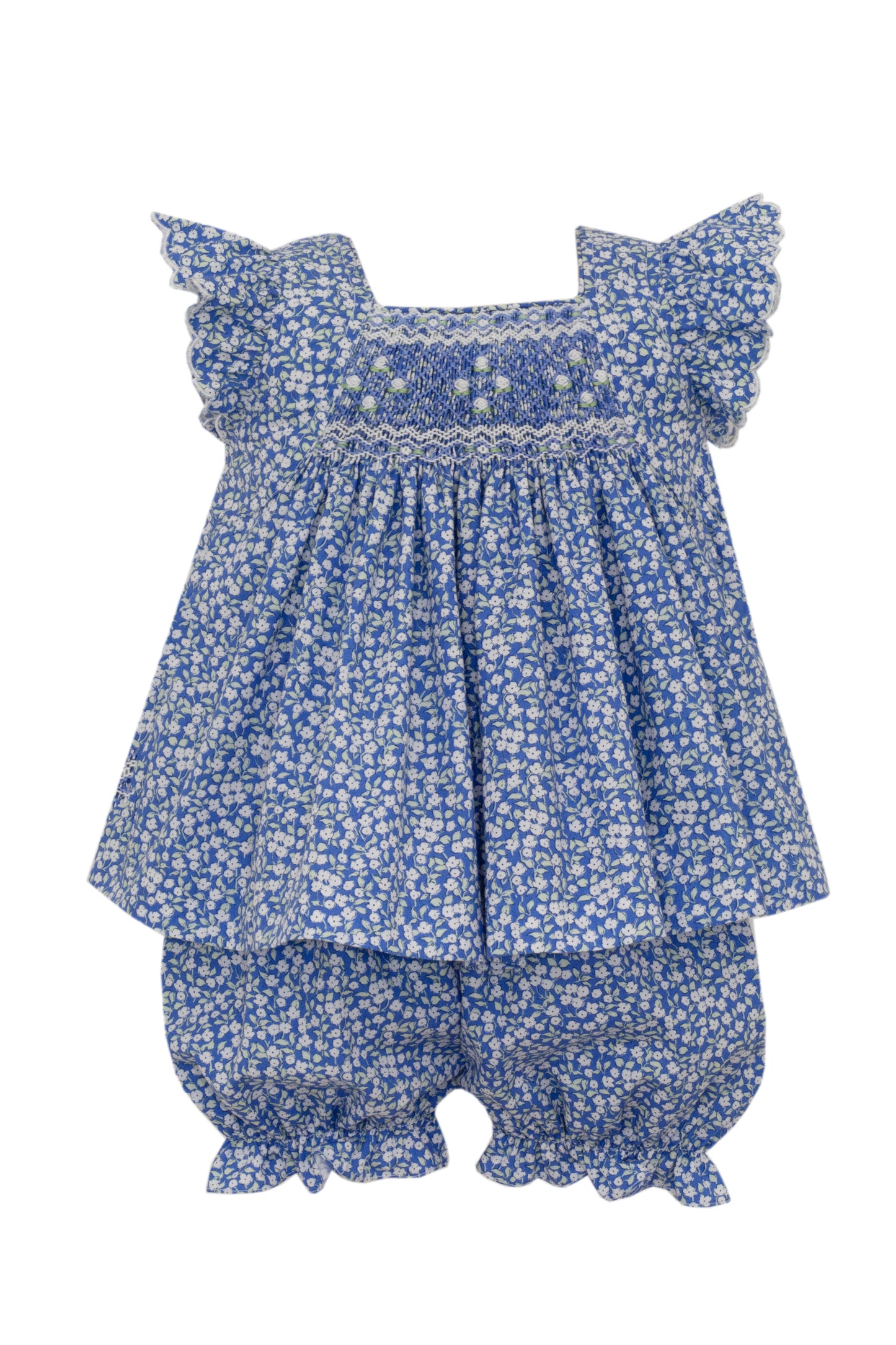 Blue Liberty Scalloped Bloomer Set