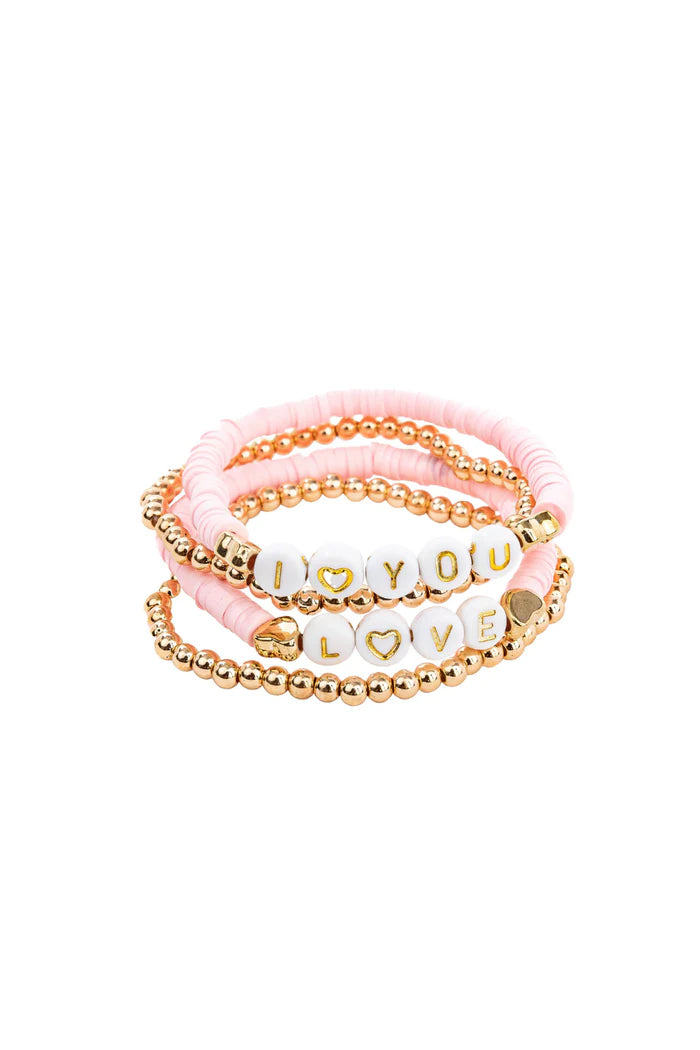 Pink Love Bracelet,  4pcs
